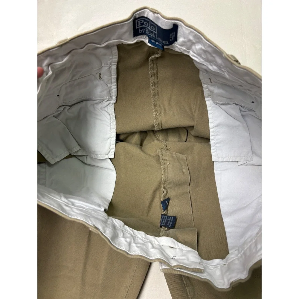 Vintage Polo Ralph Lauren Mens Classic Chino‎ Pants 38/32 Cotton Khaki Casual